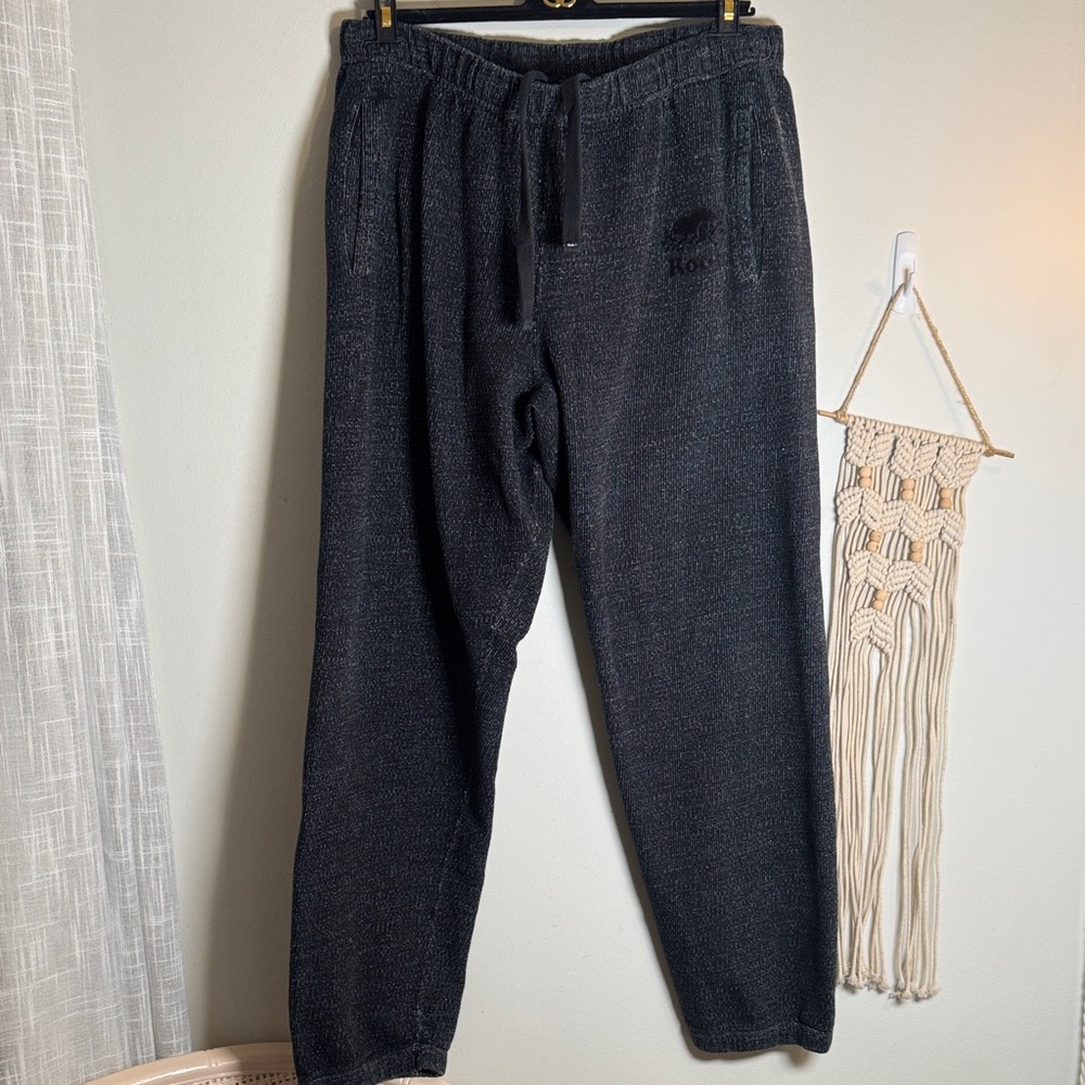 EUC ROOTS Canada Men’s Heather Navy Black Jogger Sweat Pants L